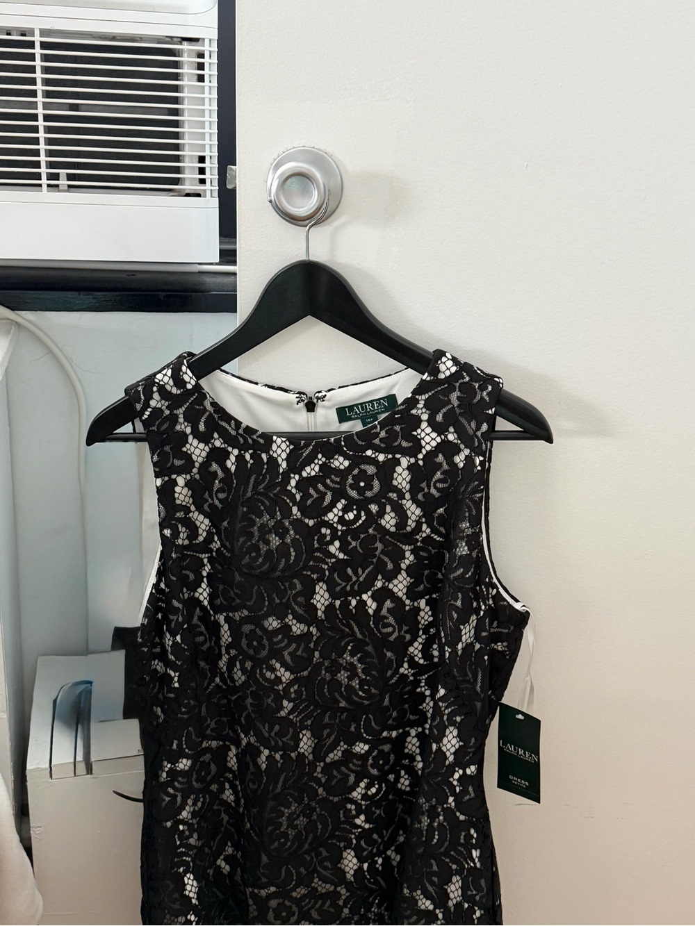 Lauren Ralph Lauren Black Lace Overlay Sheath Dress